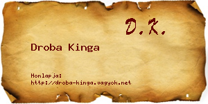 Droba Kinga névjegykártya